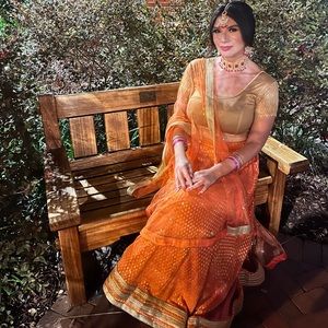 Orange skirt and Dupatta